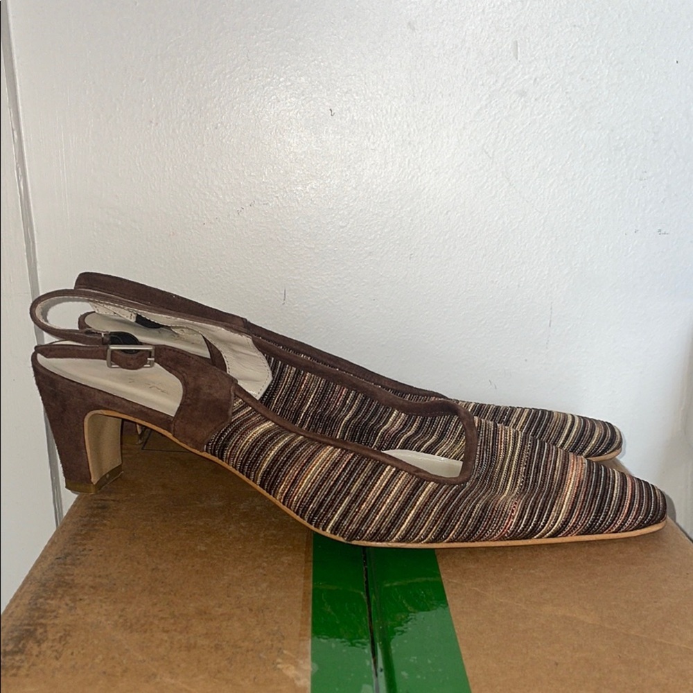 Salamander Brown Striped Heels